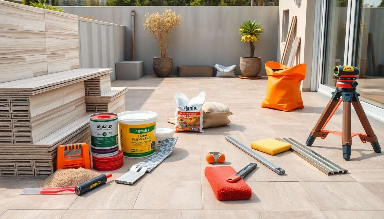 Réussir la pose de carrelage sur terrasse extérieure